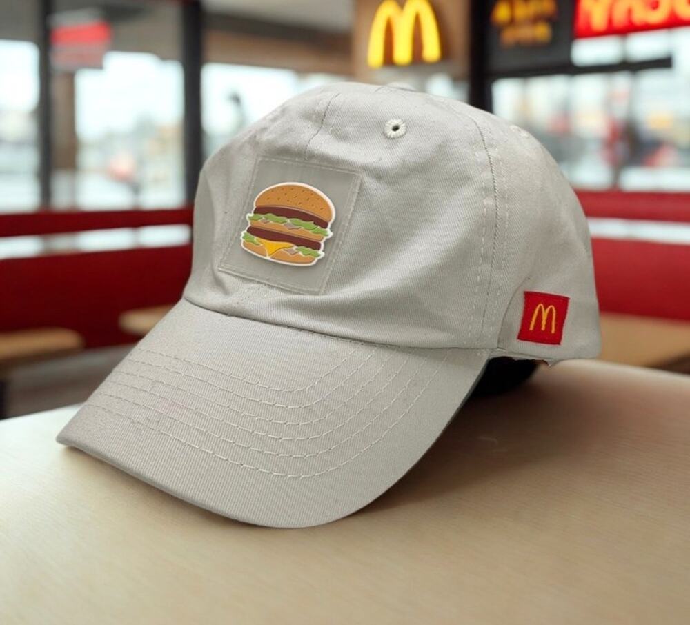 McDonald's Big Mac Patch Hat Adult Adjustable Strapback Employee Uniform Cap
